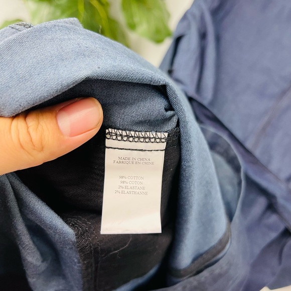 Theory Julissa Shirt Dress Dark Wash Denim Long Sleeves Pckets Belted Size 12 - Picture 8 of 8